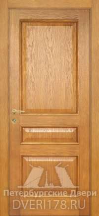 Дверь ДГ Канцлер 2 шпонированная в цвете Дуб карамель