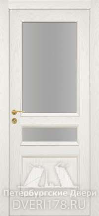 Дверь-купе ДО Канцлер 2/2 шпонированная в цвете Дуб белый стекло Сатинат Белый