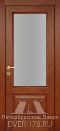 Дверь-купе ДО Канцлер 1 шпонированная в цвете Дуб коньяк стекло Сатинат Белый