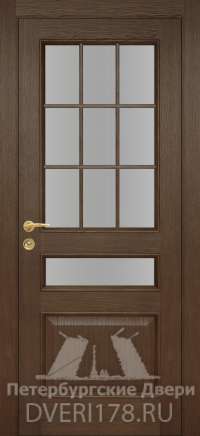 Дверь-пенал ДО Канцлер 2/4 шпонированная в цвете Дуб сандал стекло Сатинат Белый