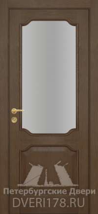 Дверь-пенал ДО Наполеон 1 шпонированная в цвете Дуб сандал стекло Сатинат Белый