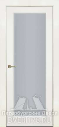 Дверь ПО EMMA 1 покрытая эмалью в цвете слоновая кость стекло Сатинат Белый