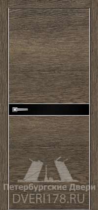 Дверь INVISIBLE ДО ТИТАНИУМ 6 из экошпона в цвете Тополь стекло Стекло Черное AGS