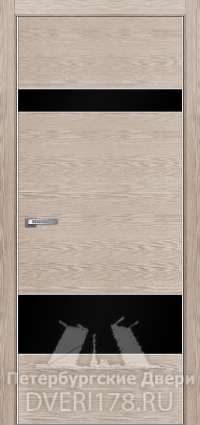 Дверь INVISIBLE ДО ТИТАНИУМ 9 из экошпона в цвете капучино стекло Стекло Черное AGS