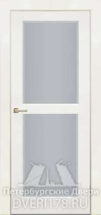 Дверь ПО EMMA 2 покрытая эмалью в цвете слоновая кость стекло Сатинат Белый