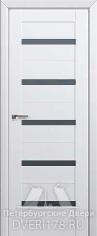 Дверь 7U из экошпона в цвете Аляска стекло Графит