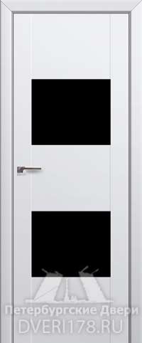 Дверь-купе 21U из экошпона в цвете Аляска стекло Черный лак