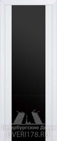 Дверь-купе 22U из экошпона в цвете Аляска стекло Черный лак