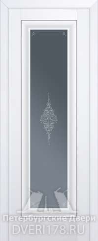 Двустворчатая дверь 24U из экошпона в цвете Аляска стекло Кристалл графит