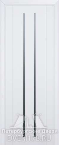 Двустворчатая дверь 49U из экошпона в цвете Аляска стекло Графит