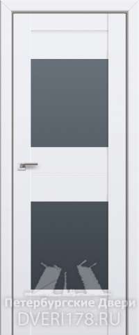 Двустворчатая дверь 61U из экошпона в цвете Аляска стекло Графит