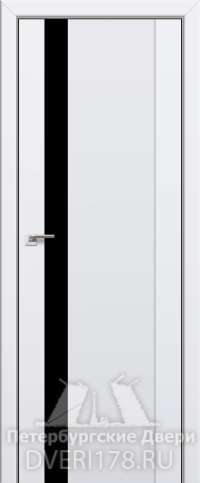 Двустворчатая дверь 62U из экошпона в цвете Аляска стекло Черный лак