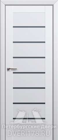 Двустворчатая дверь 71U из экошпона в цвете Аляска стекло Графит