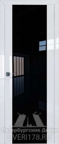 Рото-дверь 8L покрытая эмалью в цвете Белый люкс стекло Черный триплекс