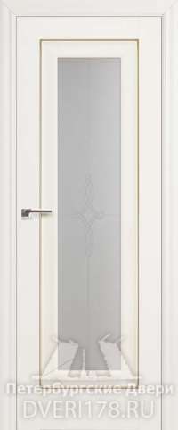 Дверь 24L покрытая эмалью в цвете Магнолия люкс стекло Узор 3