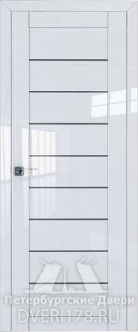 Дверь 73L покрытая эмалью в цвете Белый люкс стекло Графит