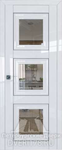 Рото-дверь 97L покрытая эмалью в цвете Белый люкс стекло Прозрачное