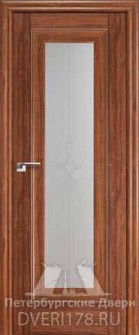 Двустворчатая дверь 24X из экошпона в цвете Орех Амари стекло Узор 3