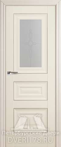 Двустворчатая дверь 26X из экошпона в цвете Эш Вайт стекло Узор 3