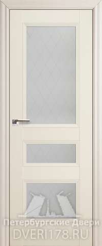 Двустворчатая дверь 69X из экошпона в цвете Эш Вайт стекло Ромб