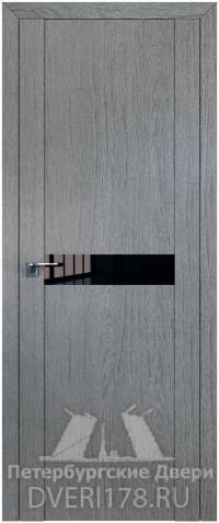 Двустворчатая дверь 2.06XN из экошпона в цвете Грувд серый стекло Черный лак