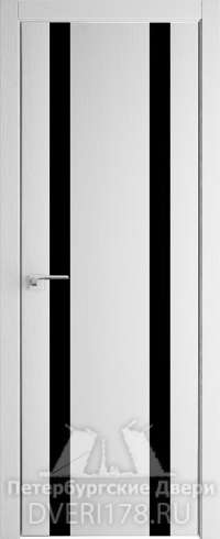 Двустворчатая дверь 9ZN из экошпона в цвете Монблан стекло Черный лак