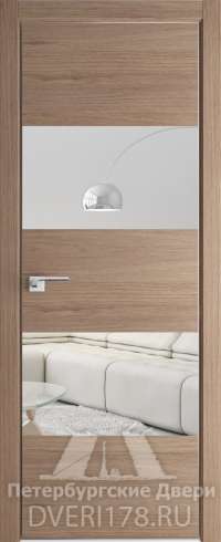 Двустворчатая дверь 10ZN из экошпона в цвете Салинас светлый стекло Зеркало