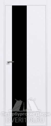 Двустворчатая дверь 5E из экошпона в цвете Аляска стекло Чёрный лак