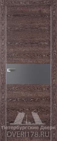 Двустворчатая дверь 4Z из экошпона в цвете Дуб Транкайс темный стекло Серебряный лак