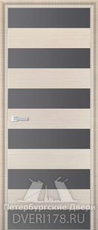 Дверь-купе 8D из экошпона в цвете Беленый дуб браш стекло Lacobel Серебряный лак