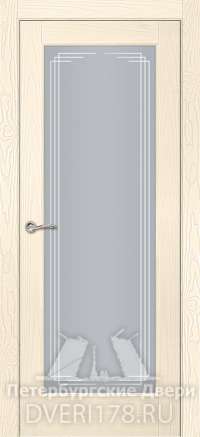 Дверь-купе ДО Дублин 1 шпонированная в цвете Ясень Молочно-белый стекло Сатинат Белый