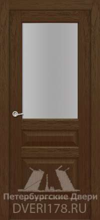 Дверь ПО Дублин 3 шпонированная в цвете Дуб тобако стекло Сатинат Белый