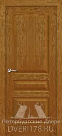 Дверь ПГ Дублин 6 шпонированная в цвете Дуб карамель