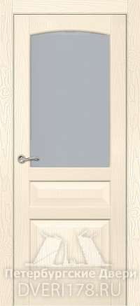 Дверь INVISIBLE ПО Дублин 6 шпонированная в цвете Ясень Кремово-белый стекло Сатинат Белый