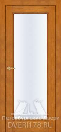 Дверь-купе ПО Палермо 1 шпонированная в цвете Дуб карамель стекло Сатинат Белый