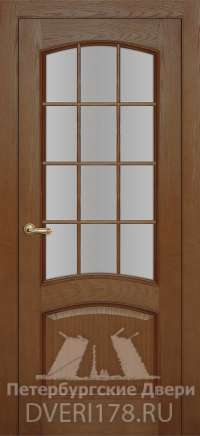 Дверь-пенал ПО Палермо 4 шпонированная в цвете Дуб тобако стекло Английская Решётка