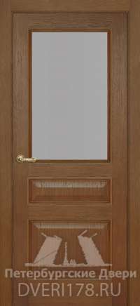 Дверь-купе ПО Палермо 3 шпонированная в цвете Дуб тобако стекло Сатинат Белый