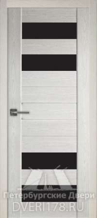 Дверь Line 8 из экошпона в цвете Ясень шимо стекло Стекло Черное AGS