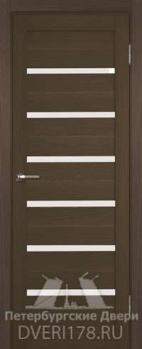 Дверь-пенал ДО КВАДРО 2 из экошпона в цвете Венге стекло Сатинат Белый