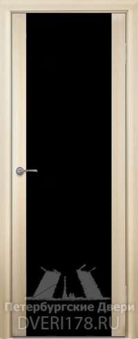 Дверь-пенал ДО Интеграл 17 из экошпона в цвете Ясень шимо стекло Стекло Черное AGS