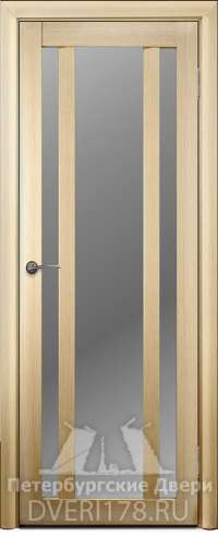 Рото-дверь ДО Интеграл 13 из экошпона в цвете Беленый Дуб стекло Сатинат Белый