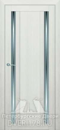 Дверь ДО Интеграл 12 из экошпона в цвете Кремовый стекло зеркало "Нита"