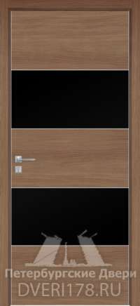 Дверь-купе ДО Титаниум 3 из экошпона в цвете Тик стекло Стекло Черное AGS