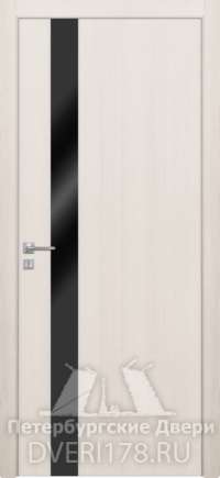 Дверь INVISIBLE ДО Титаниум 5 из экошпона в цвете Кремовый стекло Стекло Черное AGS