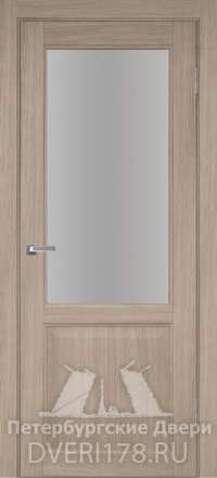 Дверь INVISIBLE ДО элеганс 2 из экошпона в цвете Тополь стекло Сатинат Белый