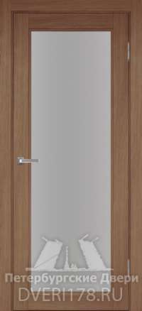 Дверь ДО элеганс 1 из экошпона в цвете Тик стекло Сатинат Белый