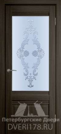 Дверь ДО Мадрид 1 из экошпона в цвете Венге стекло Сатинат Фантазия