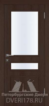 Дверь-купе ДО Родос 2 из экошпона в цвете Морёный Дуб стекло Сатинат Белый