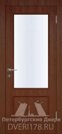 Дверь INVISIBLE ДО Тренд из экошпона в цвете Мербау стекло Сатинат Белый