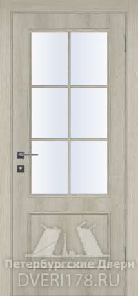 Дверь INVISIBLE ДО Тренд 1 из экошпона в цвете Седой Дуб стекло Сатинат Белый